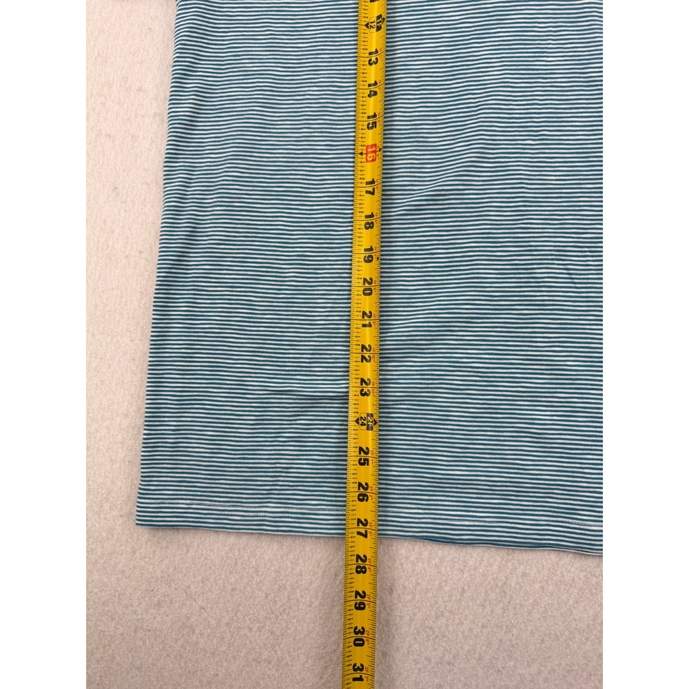 NWT Simply Southern Mens L Short Sleeve Polo Teal Striped Cotton Stretch Preppy - Picture 7 of 11